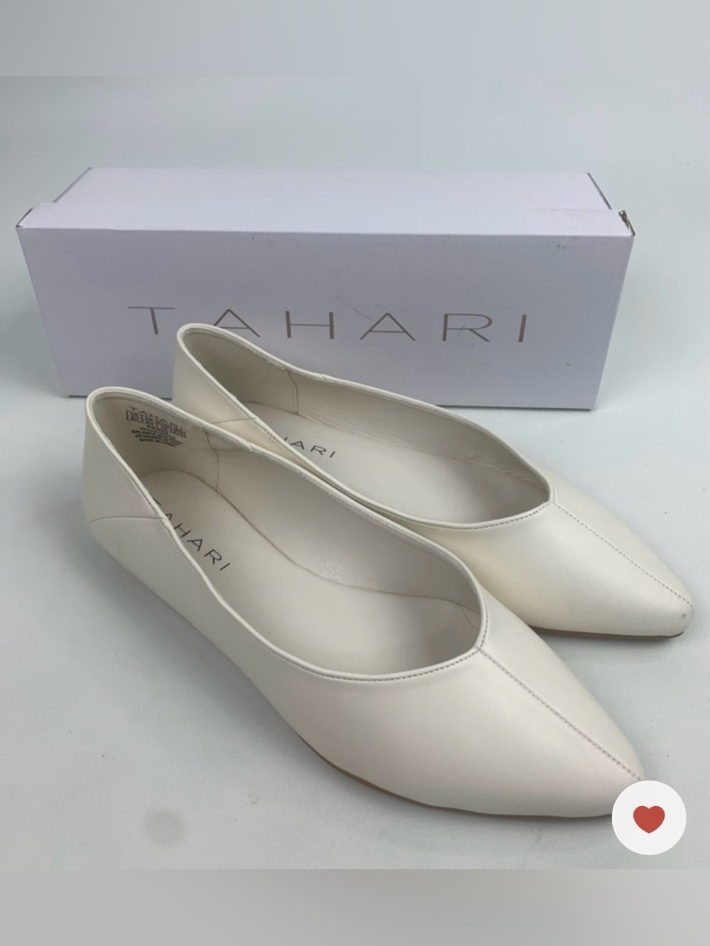 NIB Ivory Pointed Ballet Flats, 8.5